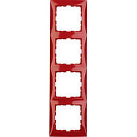 Рамка 4-а Berker колекція «S. 1», колір «Червоний», 10148962