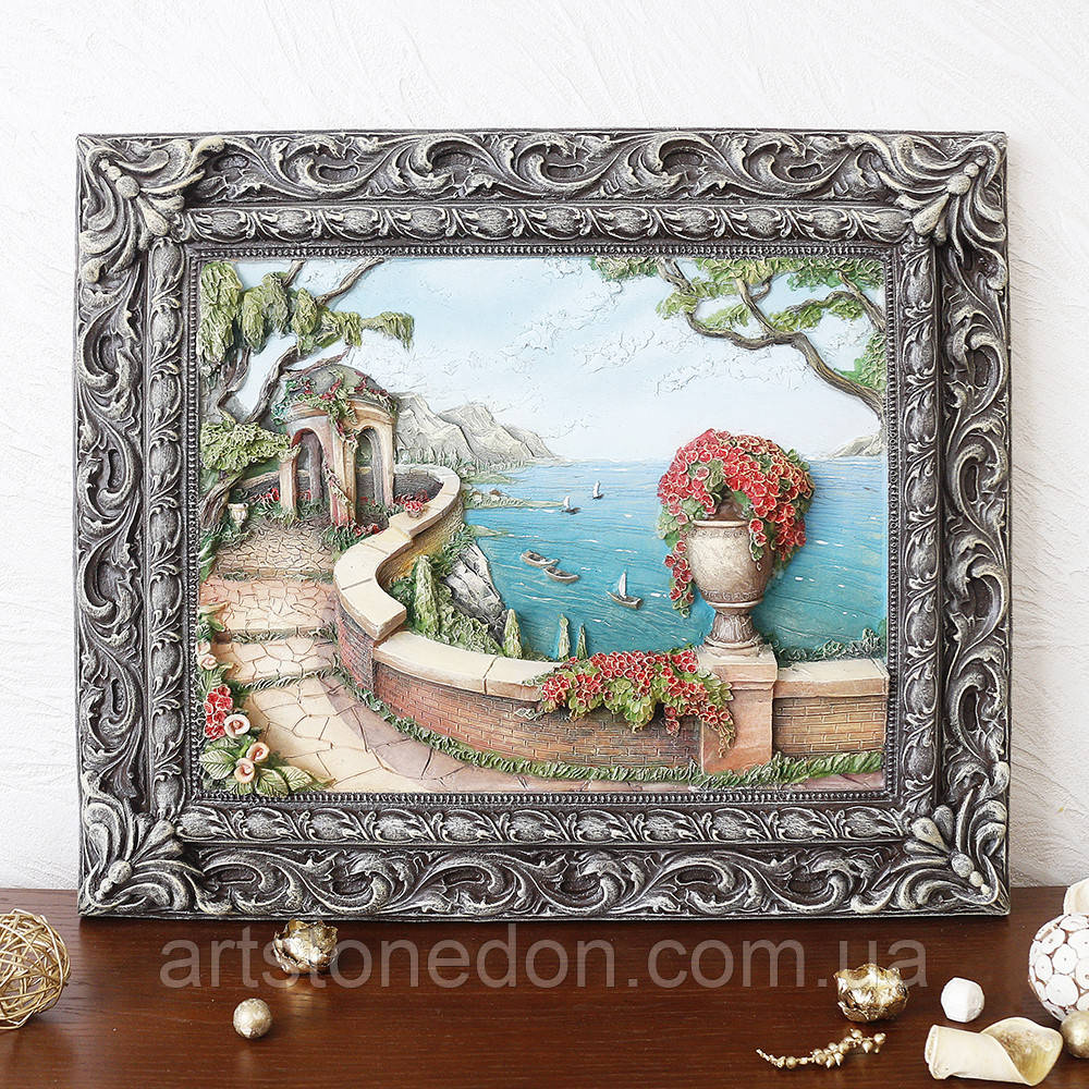 Панно рельєфне "Італія". Набережна" кольорова, фото 1