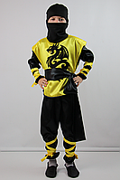 Карнавальный костюм Ниндзя №1 (жёлтый), размер 2-3