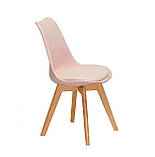 Стілець пластик Milan (Мілан) рожевий з м'якою сидушкою з екошкіри, фото 3