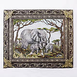 Панно картина об'ємна Сім'я слонів кольорова, фото 2