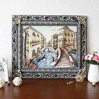 Картина рельефная Венеция мостик цветная