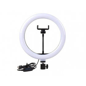 Кільцева світлодіодна LED лампа RIAS Z1 26см з держателем USB управління на проводі