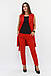 Жіночий класичний брючний подовжений костюм Endru, червоний, фото 2