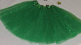 Спідниця дитяча пачка карнавальна пишна з фатину зеленого кольору, фото 2