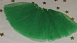 Спідниця дитяча пачка карнавальна пишна з фатину зеленого кольору, фото 3