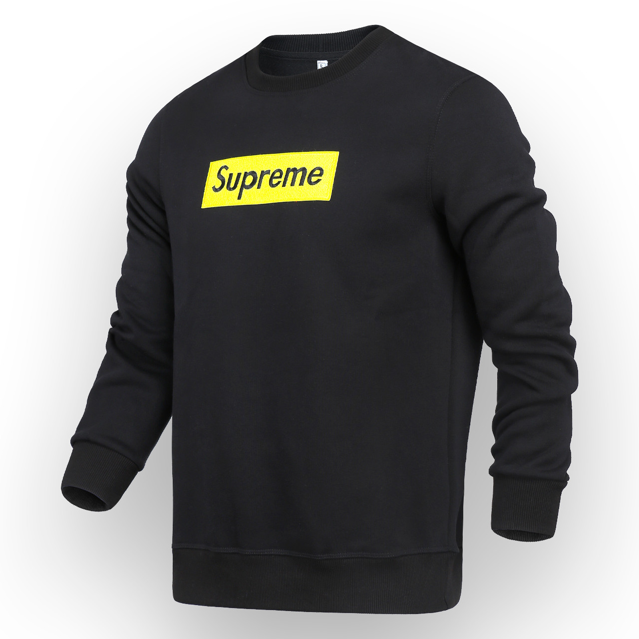 Світшот осінь-зима чорний SUPREME з жовтим патчем BLK M (Р) 20-542-003