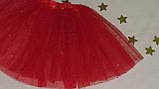 Спідниця дитяча пачка карнавальна пишна з фатину червоного кольору, фото 5