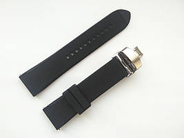 Каучуковий ремінець для годинника. Чорний. 20 мм