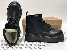 Жіночі черевики Dr.Martens JADON mid шкіра, ЗИМА чорні. ТОП Репліка ААА класу., фото 3