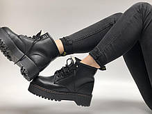 Жіночі черевики Dr.Martens JADON mid шкіра, ЗИМА чорні. ТОП Репліка ААА класу., фото 2