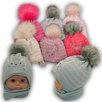 Комплект Зимова шапка і шарф 44-46 Польща 6 9 12 18 міс рік