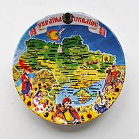 Тарелка карта Украины , фарфор , диаметр 13 см