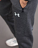 Спортивний костюм чоловічий Under Armour Андер Армор з капюшоном теплий зима олімпійка штани сірий Київ, фото 4