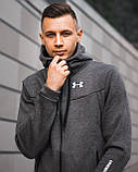 Спортивний костюм чоловічий Under Armour Андер Армор з капюшоном теплий зима олімпійка штани сірий Київ, фото 9