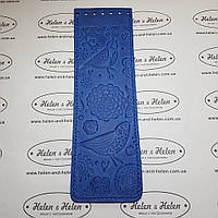 Клапан для сумки вузький. "Птички". Цвет "Василек"