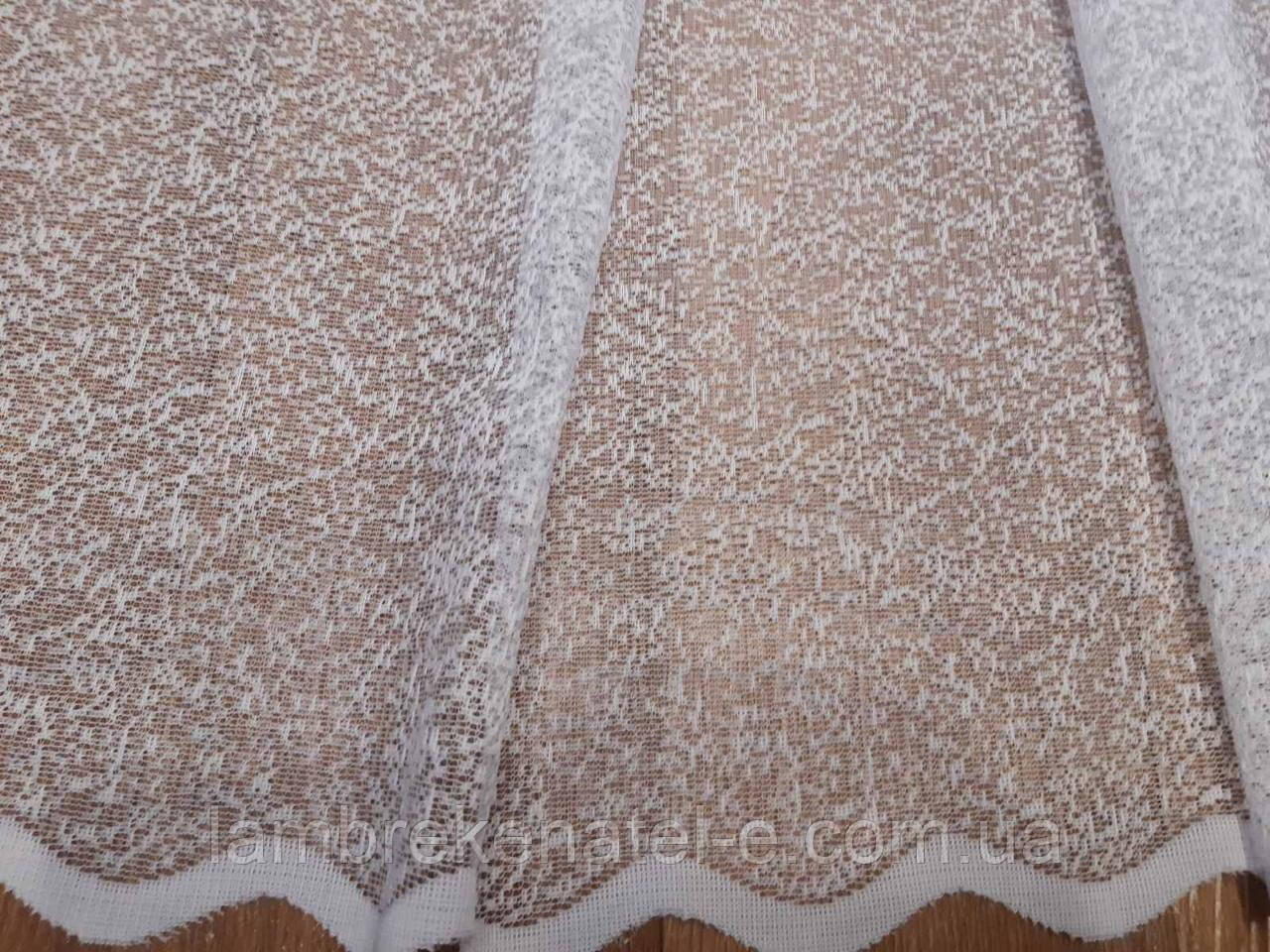 Тюль рулоном опт у кухню, у зал, білий жакард із дрібним візерунком