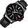 Чоловічі годинники Yazole 358 чорні з чорним ремінцем, Чоловічий наручний годинник, Годинник наручні чоловічі, фото 4