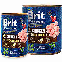 Brit Premium (Брит Преміум) by Nature Chicken with Hearts - Консервований корм з куркою і курячим серцем для собак (паштет)