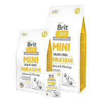 Brit Care (Брит Кеа) MINI Grain Free Hair & Skin - Сухий беззерновой корм для довгошерстих собак мініатюрних порід