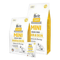 Brit Care (Брит Кеа) MINI Grain Free Hair & Skin - Сухий беззерновой корм для довгошерстих собак мініатюрних порід 400 г
