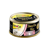 GimCat (ДжимКэт) ShinyCat Filet - Консервований корм з філе курки і креветками для котів