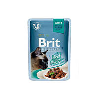 Brit Premium (Брит Преміум) Cat Beef fillets in Gravy - Вологий корм з шматочками філе яловичини в соусі для кішок