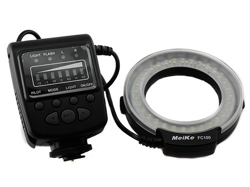 Макровспышка кольцевая Meike FC100 LED Canon Nikon - фото 1 - id-p65082313