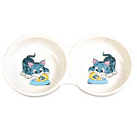 Trixie (Тріксі) - Миска з 2 секціями керамічна для кішок з малюнком кошенят