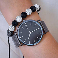 Жіночий годинник Classic steel watch чорний (уцінка)