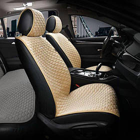 Накидки на сидіння алькантара Бежеві Передні Elegant 700 204