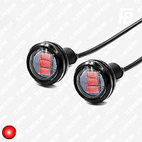 Стоп-сигнали або задні габарити "Орлине око" LED врізні, Ø23 мм, лінза, SMD 5630*03, чорний корпус, 2 шт.