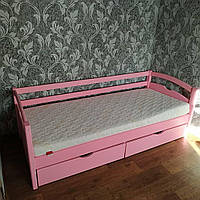 Односпальная кровать "Тахта" - Фирина розовая, массив ольхи