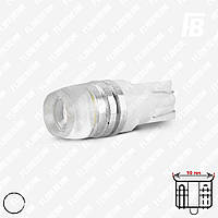 Лампа LED цоколь T10 (W3W/W5W, бесцокольная), с линзой, 12 В, SMD 5630*02 (белый)