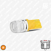 Лампа LED цоколь T10 (W3W/W5W, бесцокольная), с линзой, 12 В, SMD 5630*02 (оранжевый)