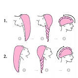 Рушник - чалма , тюрбан для сушіння волосся , рушник для голови Ніжно Рожевий, фото 9