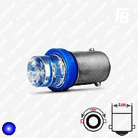 Лампа LED цоколь BA9s (T4W, маленькая), с линзой, 12 В, DIP 10 мм*01 (синий)