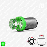 Лампа LED цоколь BA9s (T4W, маленькая), с линзой, 12 В, DIP 10 мм*01 (зелёный)