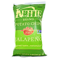 ОРИГИНАЛ!Kettle Foods, Картофельні чипси, загострені халапеньйо 142 грам виробництва США