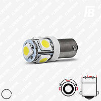 Лампа LED цоколь BA9s (T4W, маленькая), 12 В, SMD 5050*05 (белый)