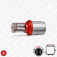 Лампа LED цоколь 1157 (P21/5W, BAY15d, смещение по высоте), с обманкой, 12 В, SMD 3014*57 (красный)