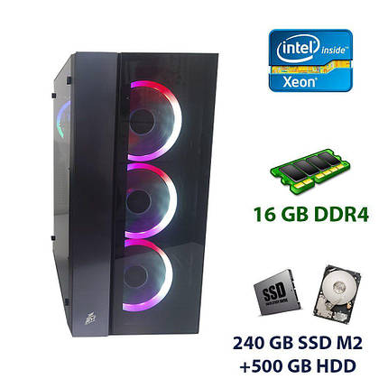 1stPlayer B7-E-R1 (Color LED) NEW / 2x Intel Xeon E5-2620 v3 (6 (12) ядер по 2.4 - 3.2 GHz) / 16 GB DDR4 / 240, фото 1