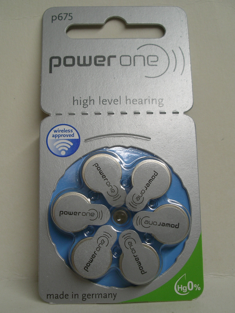 Батарейка PowerOne 675 (ZA675) для слухового апарату PR44