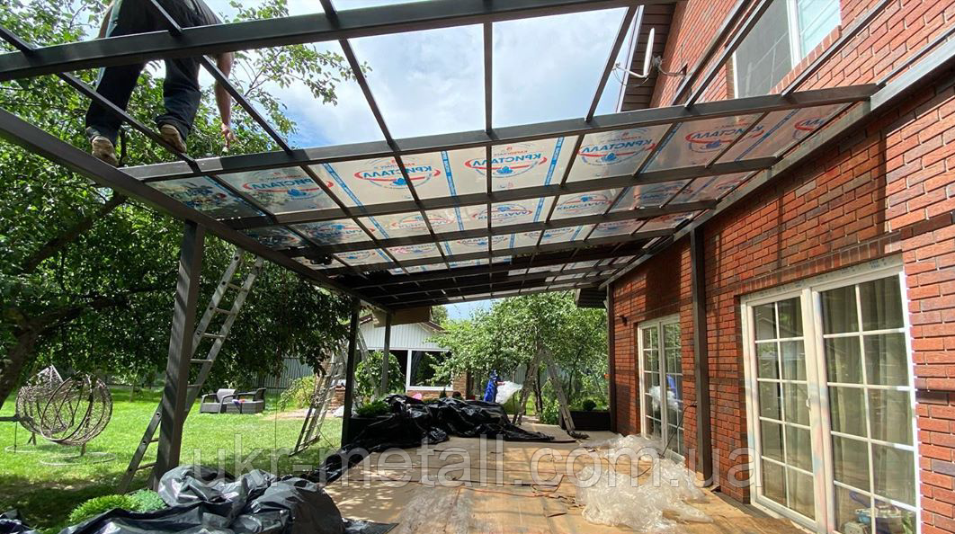 Навіс для автомобіля. Автомобільний навіс. Виготовлення навісу, фото 1