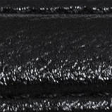 Чорний шкіряний ремінець для годинника з глянцевим покриттям, прошитий чорної рядком 20 мм (18 мм), фото 4