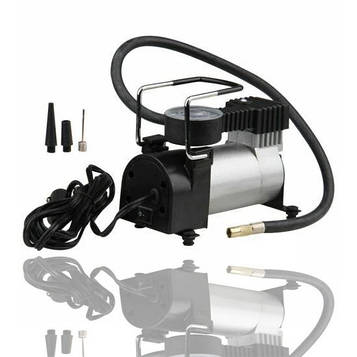 Автомобільний компресор AIR COMRPRESSOR (Black Silver) | Компресор від прикурювача для авто