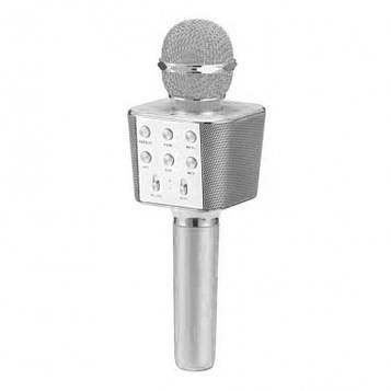 Мікрофон для караоке WSTER WS-1688 (Silver) | Караоке-мікрофон з блютузом