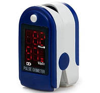 Пульсоксиметр, прилад для вимірювання кисню в крові, датчик пульсу на палець UKC JK-302 5309, білий з синім