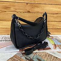 Жіноча стильна шкіряна сумка з ланцюжком на і через плече Polina & Eiterou, фото 8