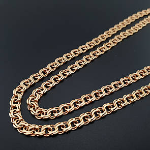 Позолочена срібна цепочка бісмарк. Ланцюжок позолота 585, срібло 925. Ширина 4,5 мм 55 см